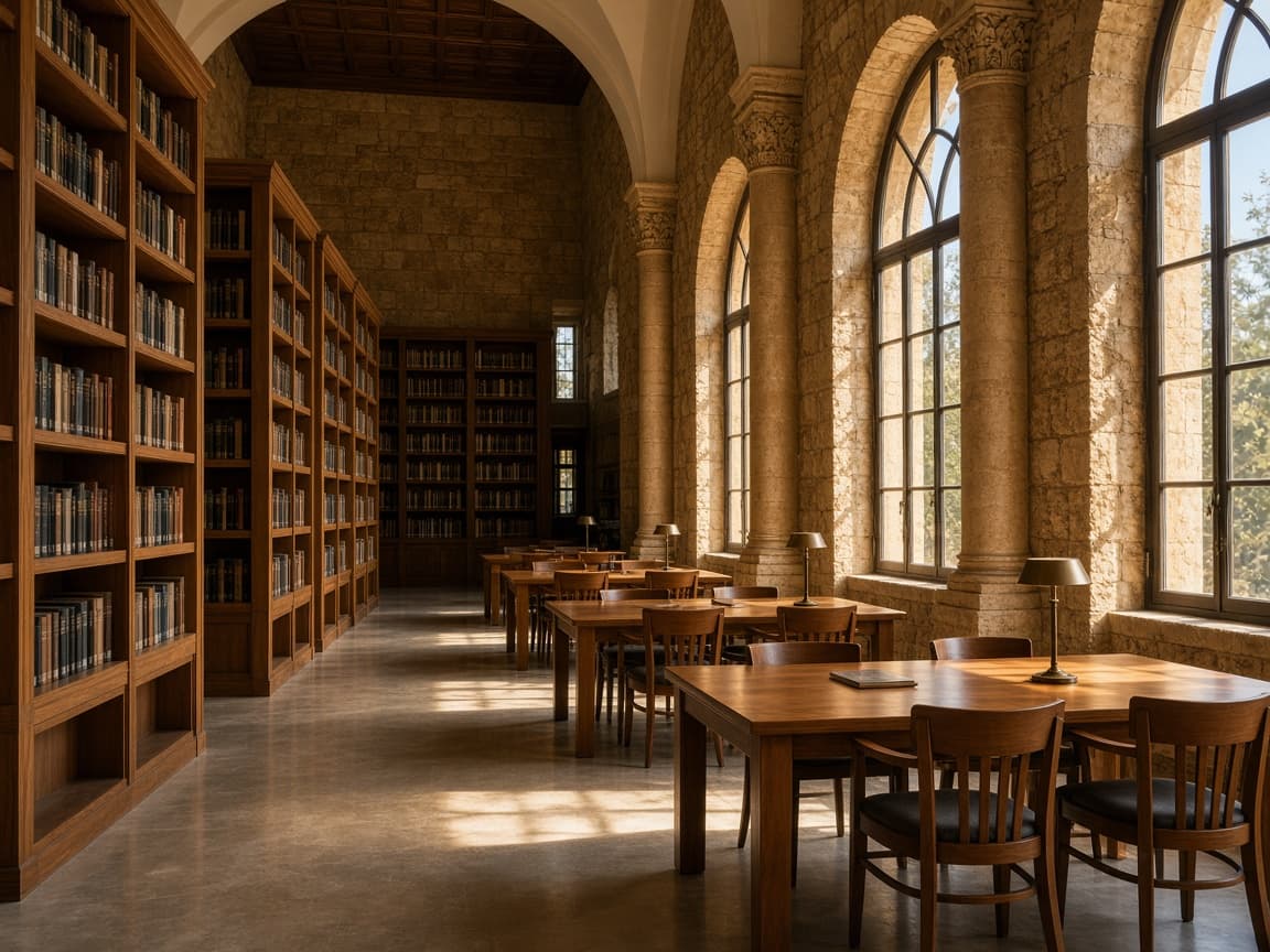 Renovated academic library interior